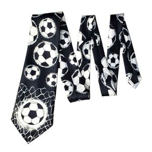 Deborah Soccer Ball Black and White Novelty Tie